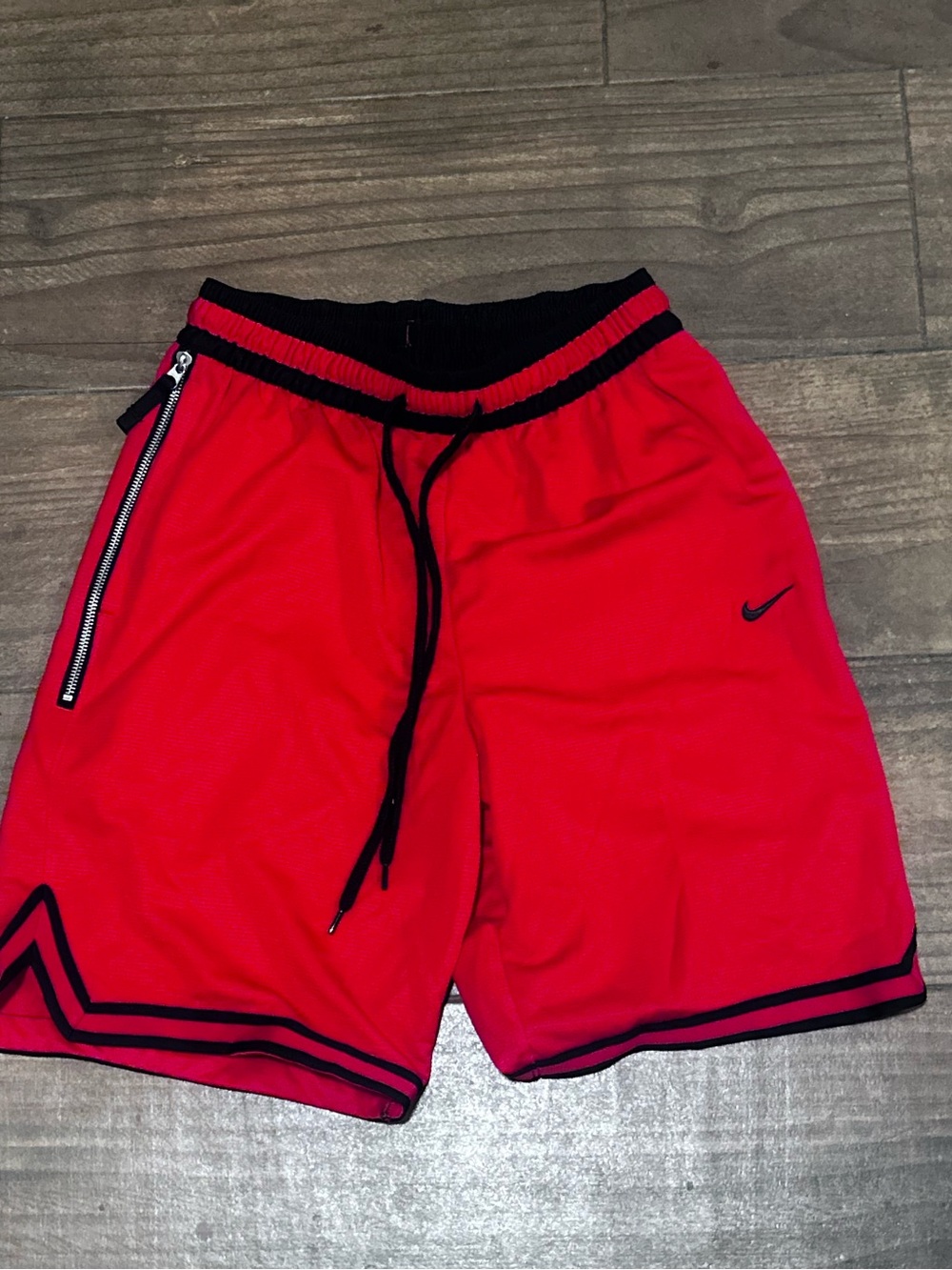Nike Men’s Red Athletic Shorts with Black Accents